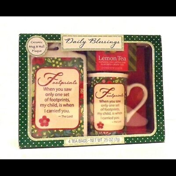 NWT Footprint Daily Blessings Ceramic Gift Set Mug Wall Plaque NEW IN BOX!!! - Picture 7 of 8